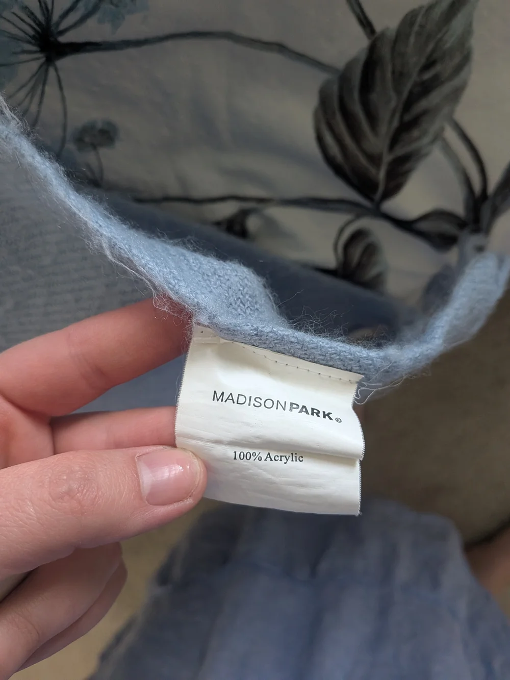 Madison Park Blue and Navy Floral Cotton Comforter 6 Piece Set
